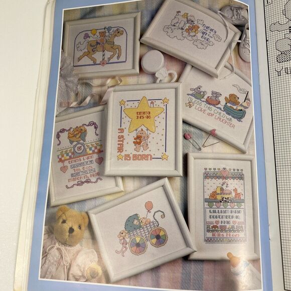 VTG 1996 Good Natured Girls Cross Stitch The Big Book Just For Baby 101 Designs - Picture 7 of 15